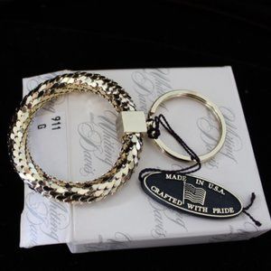 Whiting & Davis Gold Mesh Key Fob, Includes Original Box  BNWT